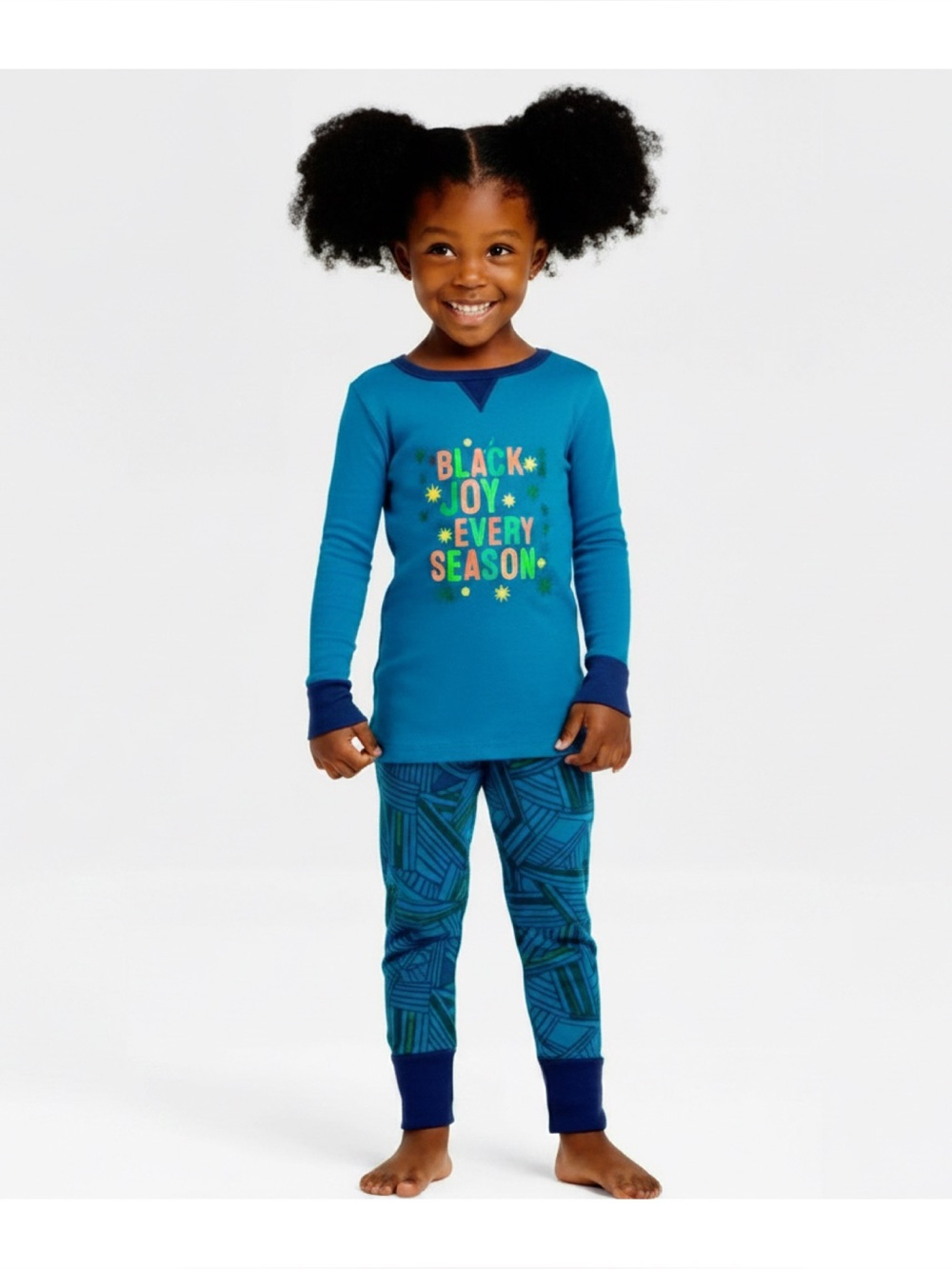 NWT Wondershop "Black Joy Every Season" Holiday Matching Kids Pajama Set Size